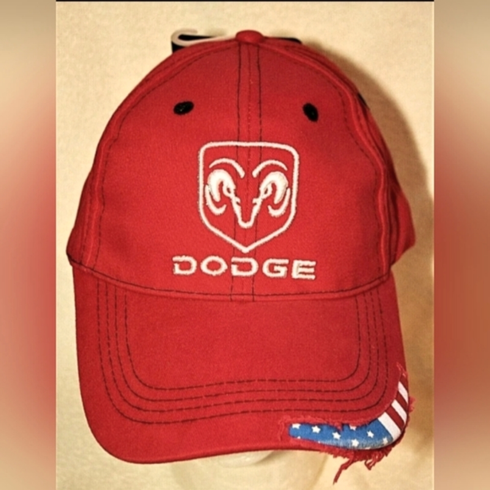 Dodge Ram Logo USA Flag Stripe Automotive Car Baseball Cap Hat New OSFM NOS 2008